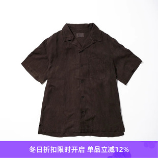 日本鹿儿岛职人天然染色泥染短袖 Open Shirt 衬 Collar KUON
