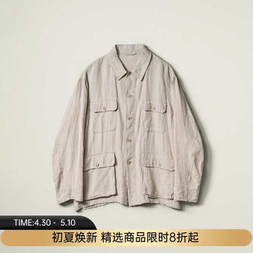 KAPTAIN SUNSHINE Safari Shirt Jacket 亚麻真丝混纺猎装夹克