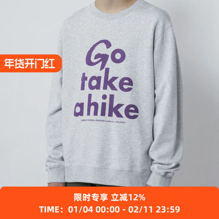 GRAMICCI TAKE A HIKE SWEATSHIRT 标语印花圆领套头卫衣