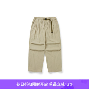 防泼水防污立体剪裁直筒宽松长裤 WIND and WHEELS