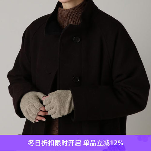 MHL女式纯色露指保暖手套