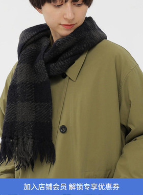 MHL CHUNKY WOOL CHECK SCARF 羊毛格子围巾