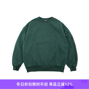 ness NECK PIGMENT CREW 成衣染色宽松廓形圆领套头卫衣 DYED