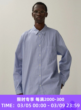 ATON GIZA BROAD WASHED SHIRT中性款超长埃及棉水洗宽松长袖衬衫