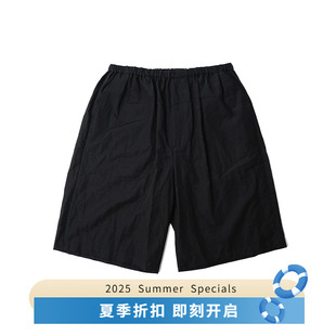 SAKAMOTO EASY YOKO RELAX SHORTS 丝麻棉混纺宽松短裤