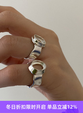 EnSage空心圆戒方形戒指