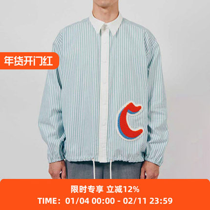 DIGAWEL Shirt jacket复古拼色教练衬衫夹克 条纹外套