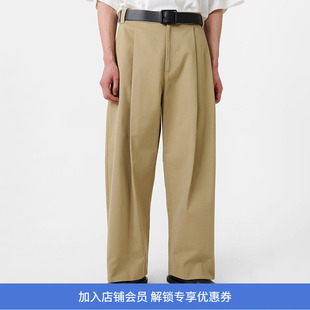 STUDIO NICHOLSON CONTINUITY 男装经典款深褶宽松绒面廓形九分裤