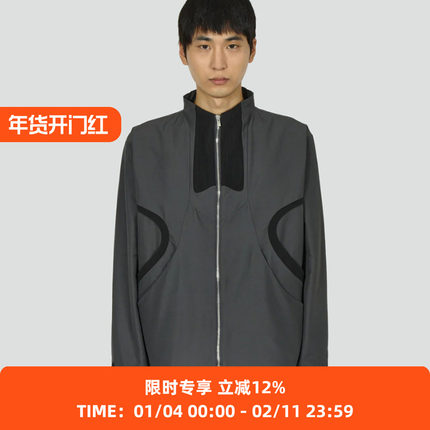 JLAL PASVE JACKET 混纺面料拼接立领夹克 拉链外套