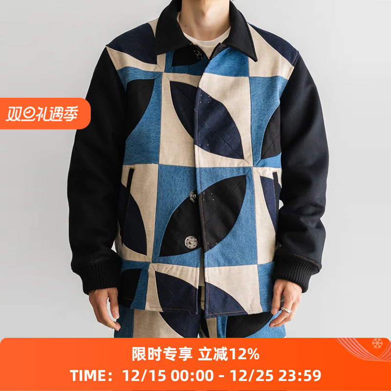 KHOKI复古拼接夹克外套