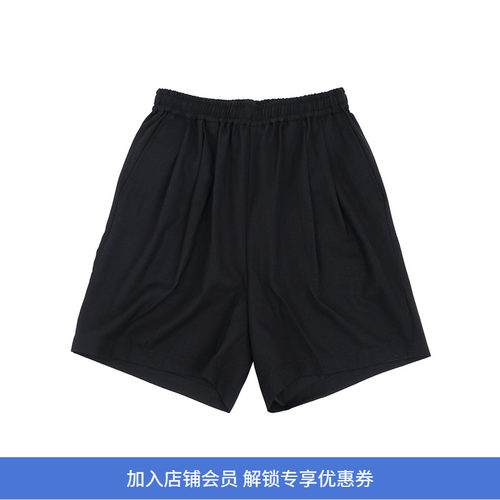N.HOOLYWOOD 2TUCK EASY HALF PANTS 羊毛混纺自然垂坠宽松短裤