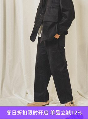 PRIMEE PEACHED COTTON WIDE CROPPED PANTS 绒棉直筒宽版九分裤