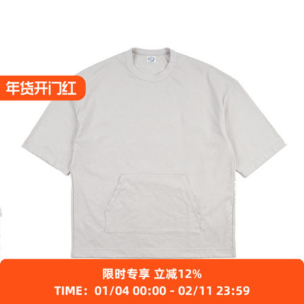orslow KANGAROO POCKET LOOSE SLEEVE T-SHIRT插袋廓形七分袖T恤