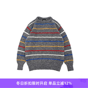 男女中性款 Howlin KNIT BLADE 条纹绵羊毛圆领毛衣 SIX