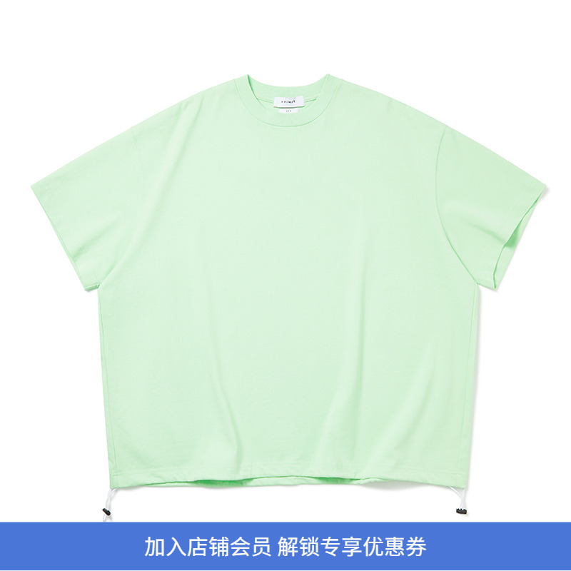PRIMEE下摆抽绳廓形短袖T恤