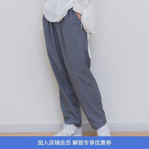 现货腰部松紧带锥形休闲长裤