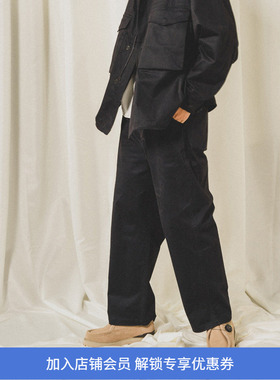 PRIMEE PEACHED COTTON WIDE CROPPED PANTS 绒棉直筒宽版九分裤