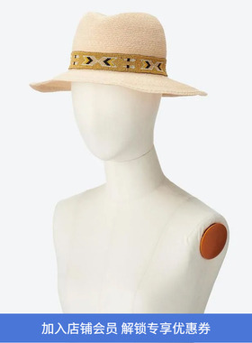 KIJIMA TAKAYUKI ABACA BEADS BAND HAT女士马尼拉手工编织渔夫帽
