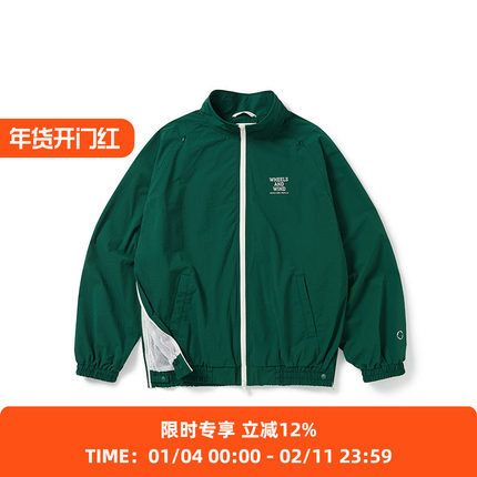 WHEELS and WIND 男女中性款防水防风伸缩性复古运动夹克外套