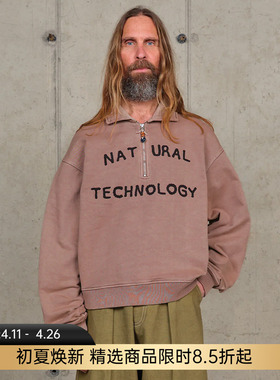 Story mfg GEO PULLOVER 男女中性款复古半拉链串珠卫衣