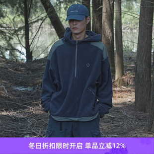 双面摇粒绒连帽半开套头衫 WHEELS 男女款 WIND 卫衣 and