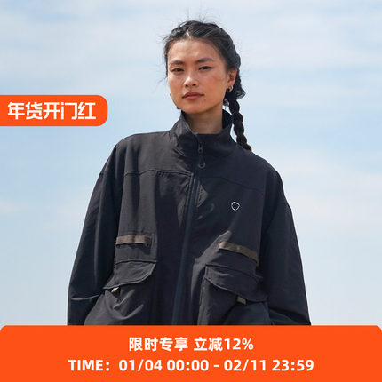 WHEELS and WIND 男女款 伸缩性机能军事风夹克外套