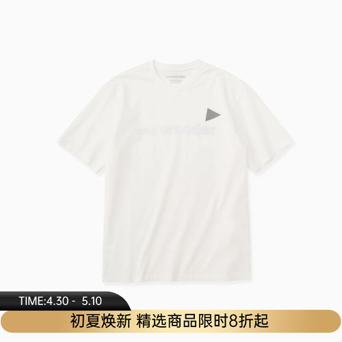 and wander Ref T (M)男装反光LOGO圆领短袖T恤