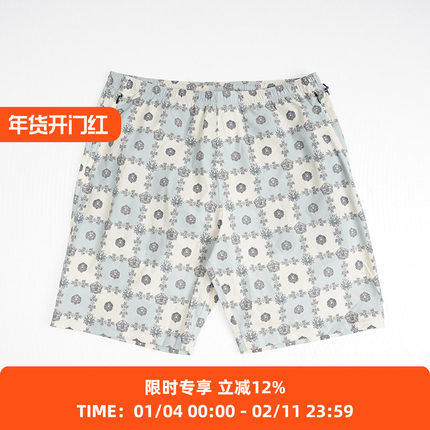 Needles W.U. Short 复古风印花工装休闲短裤