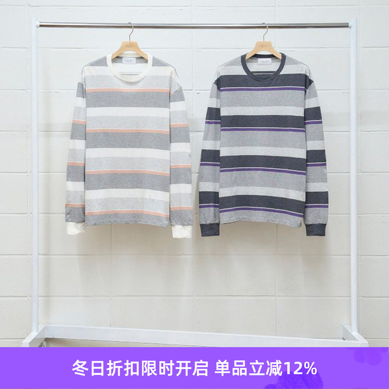 UNUSED水洗加工条纹长袖T恤