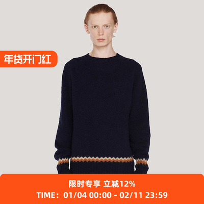 YMC英国羊羔毛提花针织男装毛衣