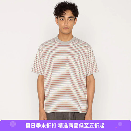 DANTON POCKET T-SHIRT 男装针织口袋条纹圆领短袖T恤