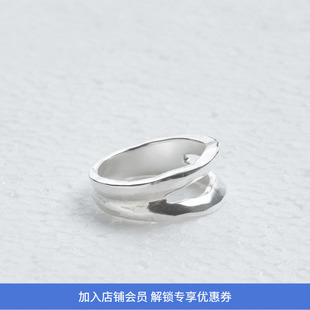 EnSage Duo Wild Lines Ring 925银日本手工双环镂空戒指指环