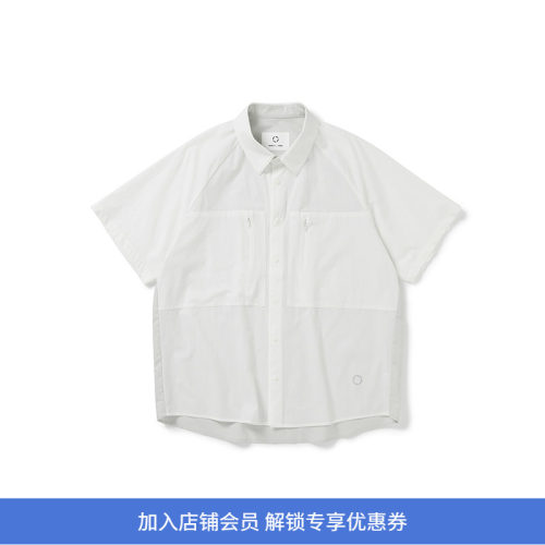 WHEELS and WIND Air Ctrl背后拼接透气伸缩性运动短袖衬衫