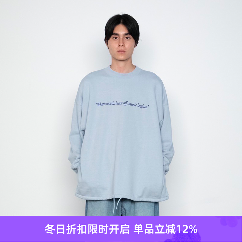 SOE下摆抽绳歌词刺绣卫衣