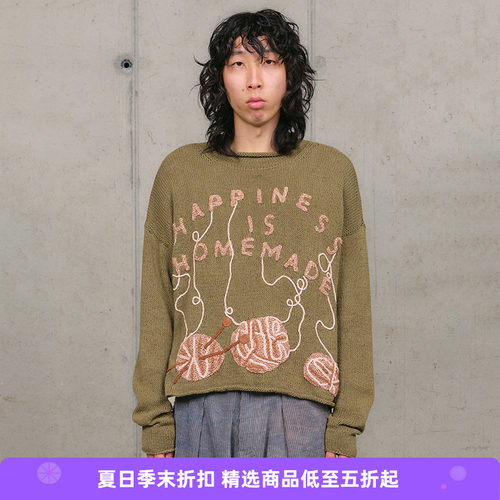 Story mfg TWINSUN ROLLNECK男女中性款手工钩针天然染色针织毛衣