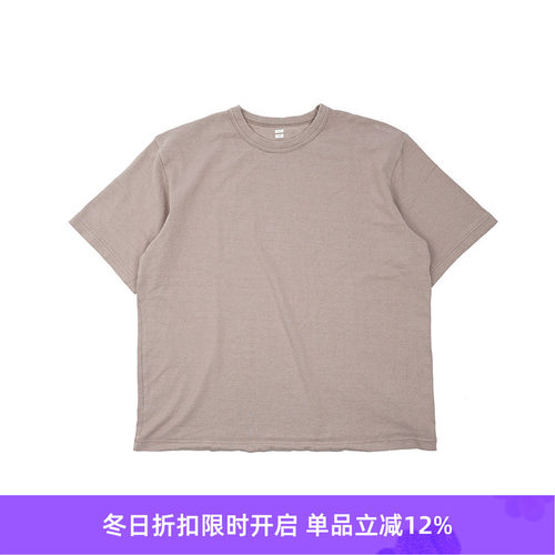 blurhms Co/Silk Nep Plain Tee特制染色加工丝棉廓形圆领短袖T恤