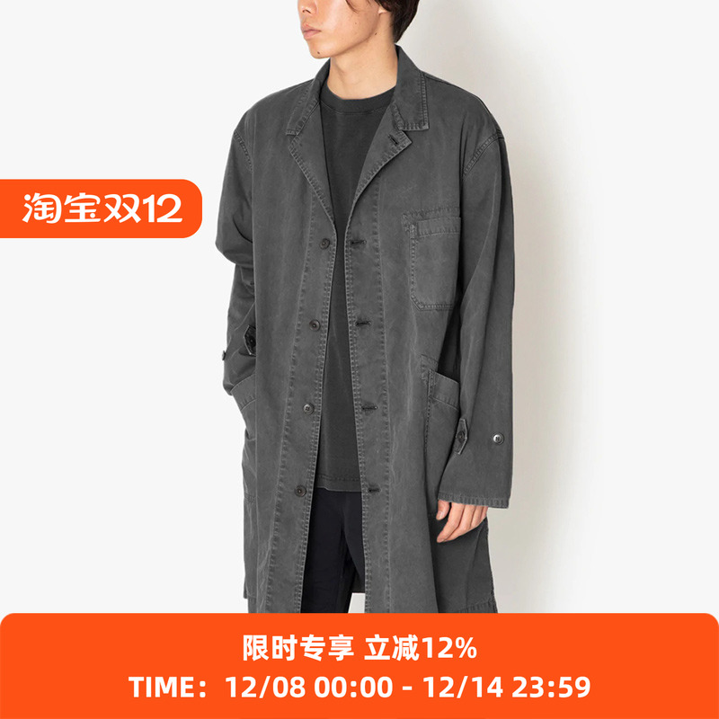 天然染色工装风衣外套