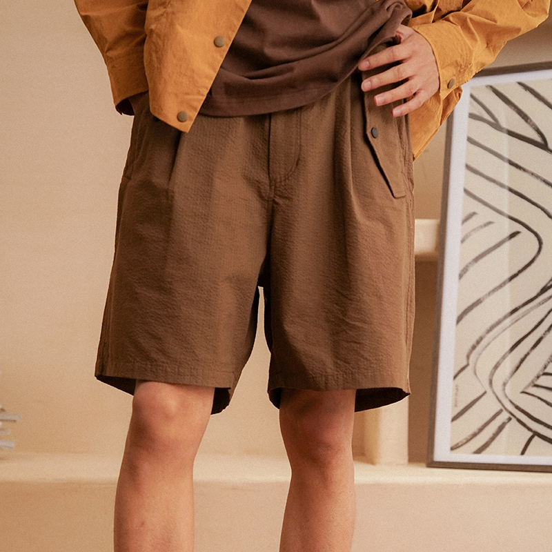 PRIMEE泡泡纱廓形百慕大短裤