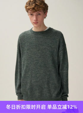 ATON BABY ALPACA LINEN CREWNECK SWEATER 羊驼毛丝绸混纺毛衣