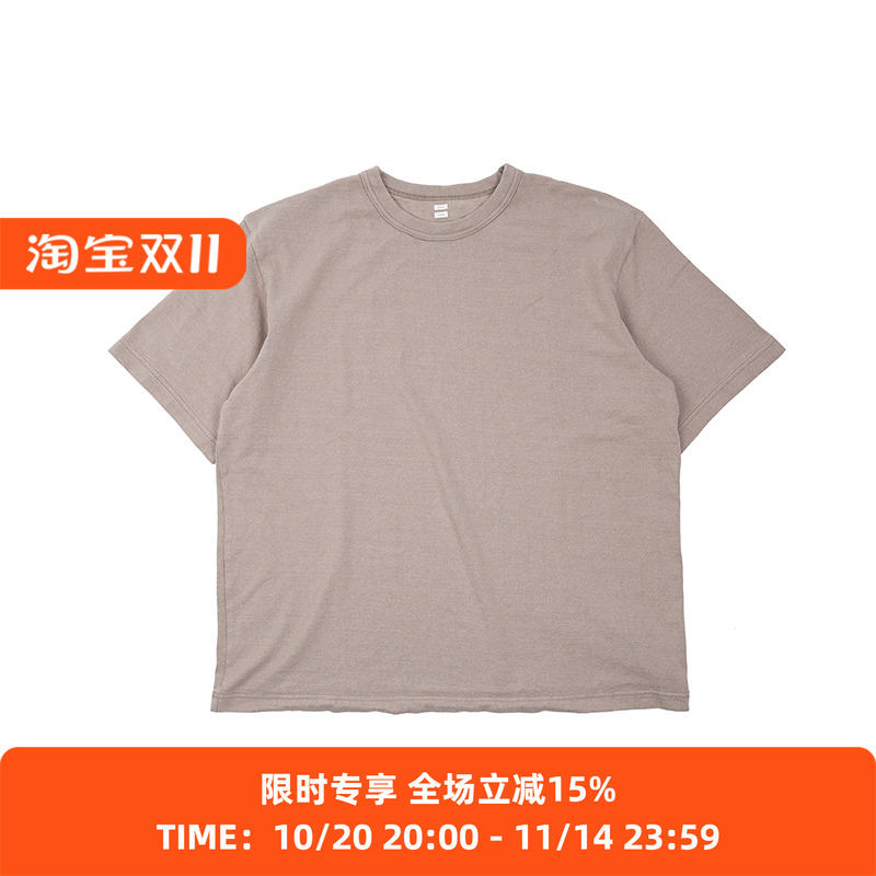 blurhms Co/Silk Nep Plain Tee特制染色加工丝棉廓形圆领短袖T恤