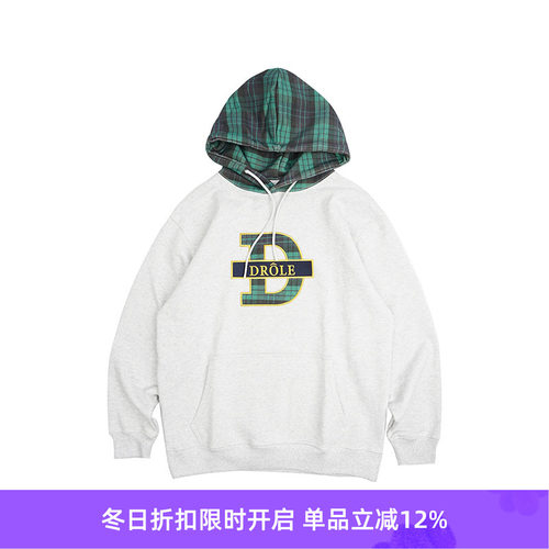 DroledeM刺绣连帽卫衣