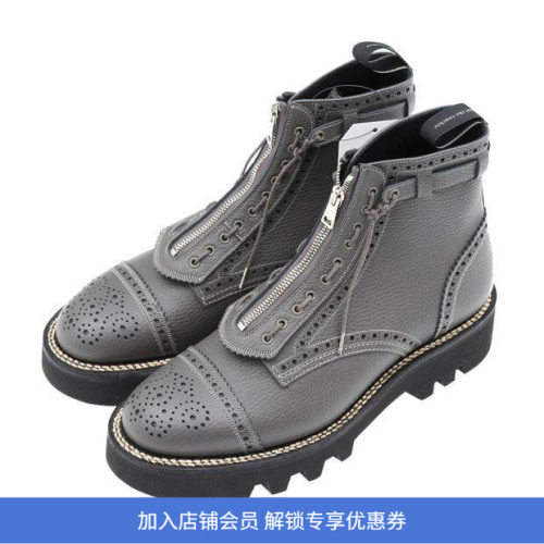 日本foot手工制雕花皮靴