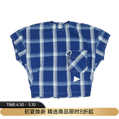and wander indigo check pullover 女装透气抗皱机能性短袖上衣