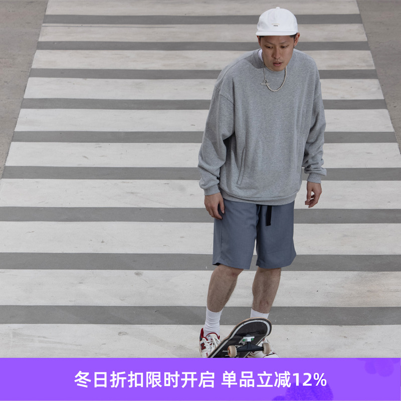 拉链薄款圆领卫衣圆领卫衣