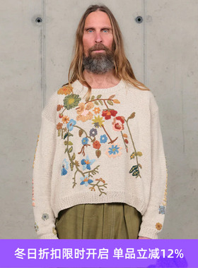 Story mfg PIPER JUMPER KNIT 男女款手工天然染色钩针织花毛衣