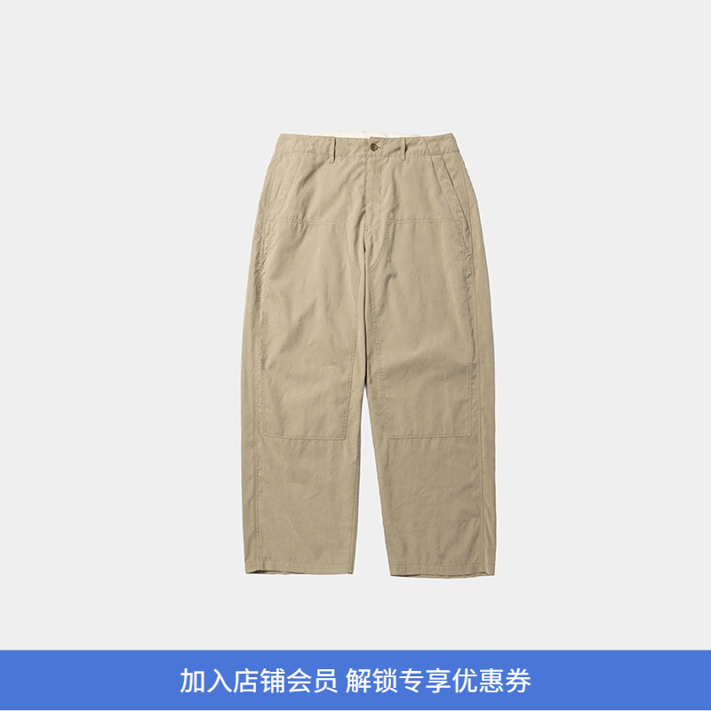 meanswhile Memory Peach Double Knee PT绒棉宽松锥形军事风长裤