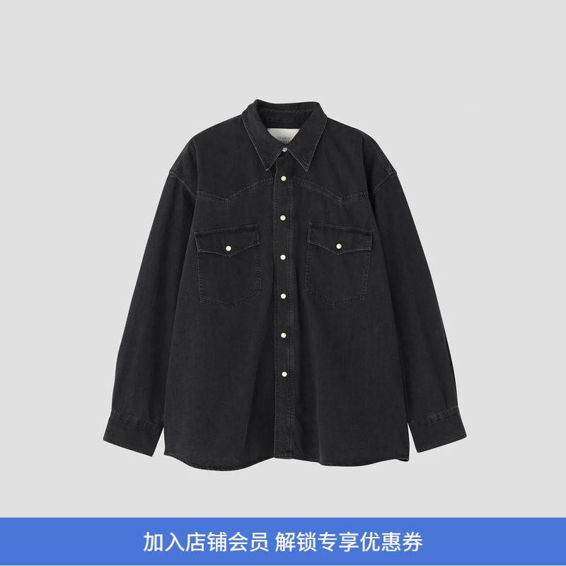 STUDIO NICHOLSON SHIRTS - DENIM SHIRT 8OZ水洗牛仔夹克外套