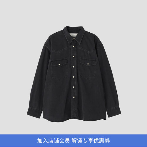 STUDIO NICHOLSON SHIRTS - DENIM SHIRT 8OZ水洗牛仔夹克外套