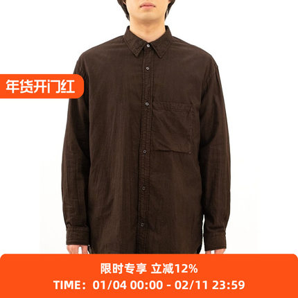 KUON Regular Collar Shirt 职人制天然染色 机棉泥染衬衫