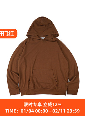 UNUSED NO.51 水洗做旧天竺棉连帽卫衣 男女宽松帽衫 日本制